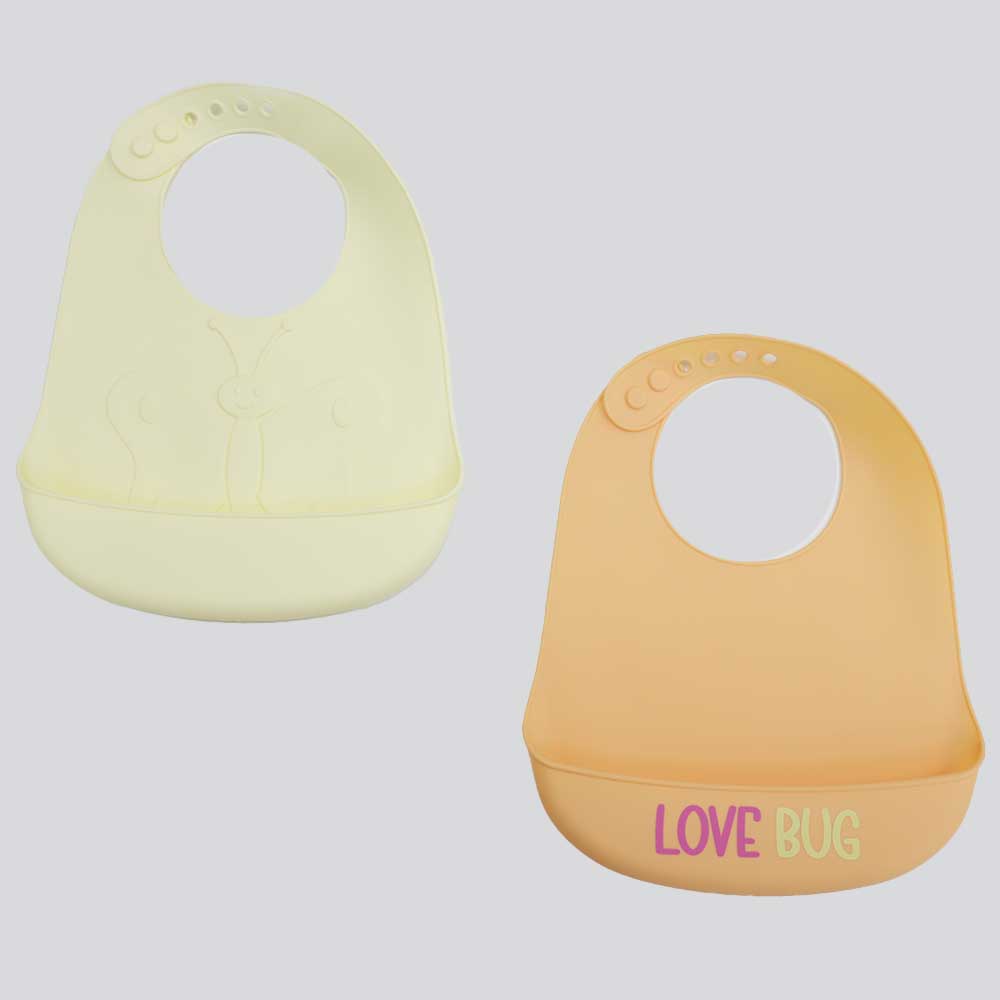 Set de 2 baberos de silicón para bebé