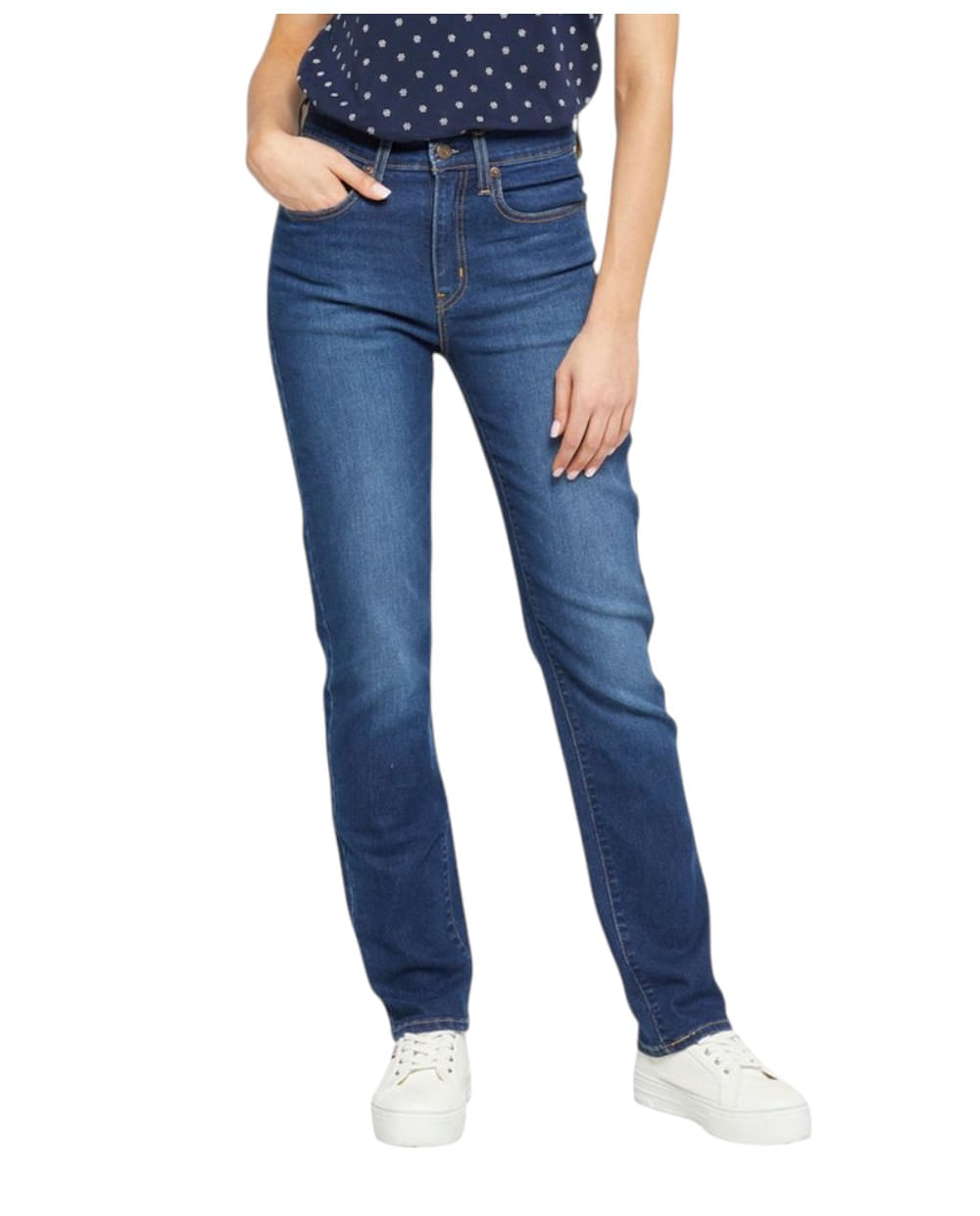 Jeans Levi's 724 straight azul de cintura alta para mujer