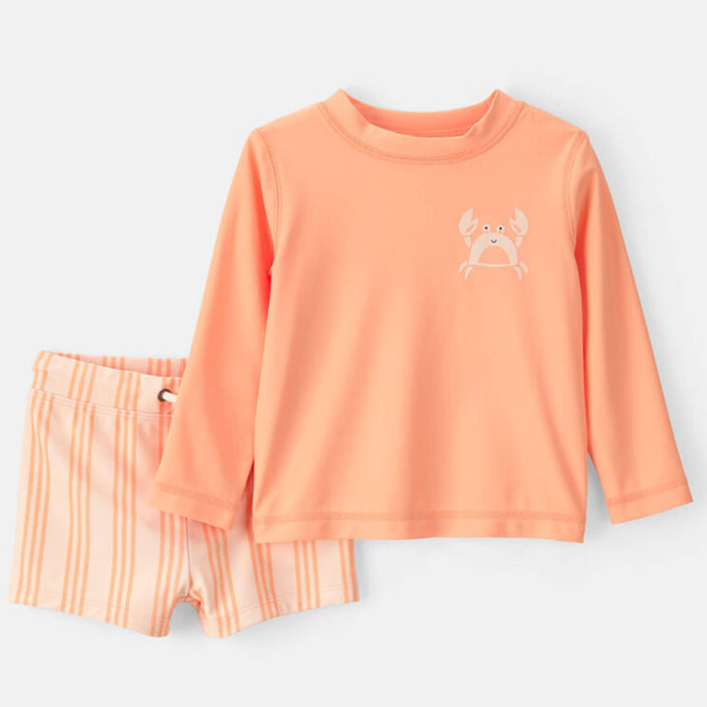 Conjunto de 2 piezas con estampado de cangrejo para bebé niño