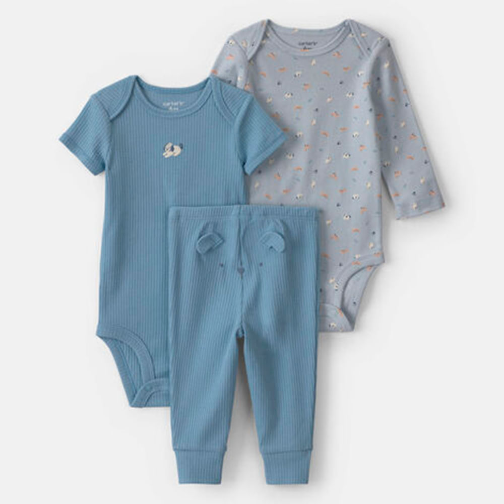Conjunto de 3 piezas azul para bebé niño