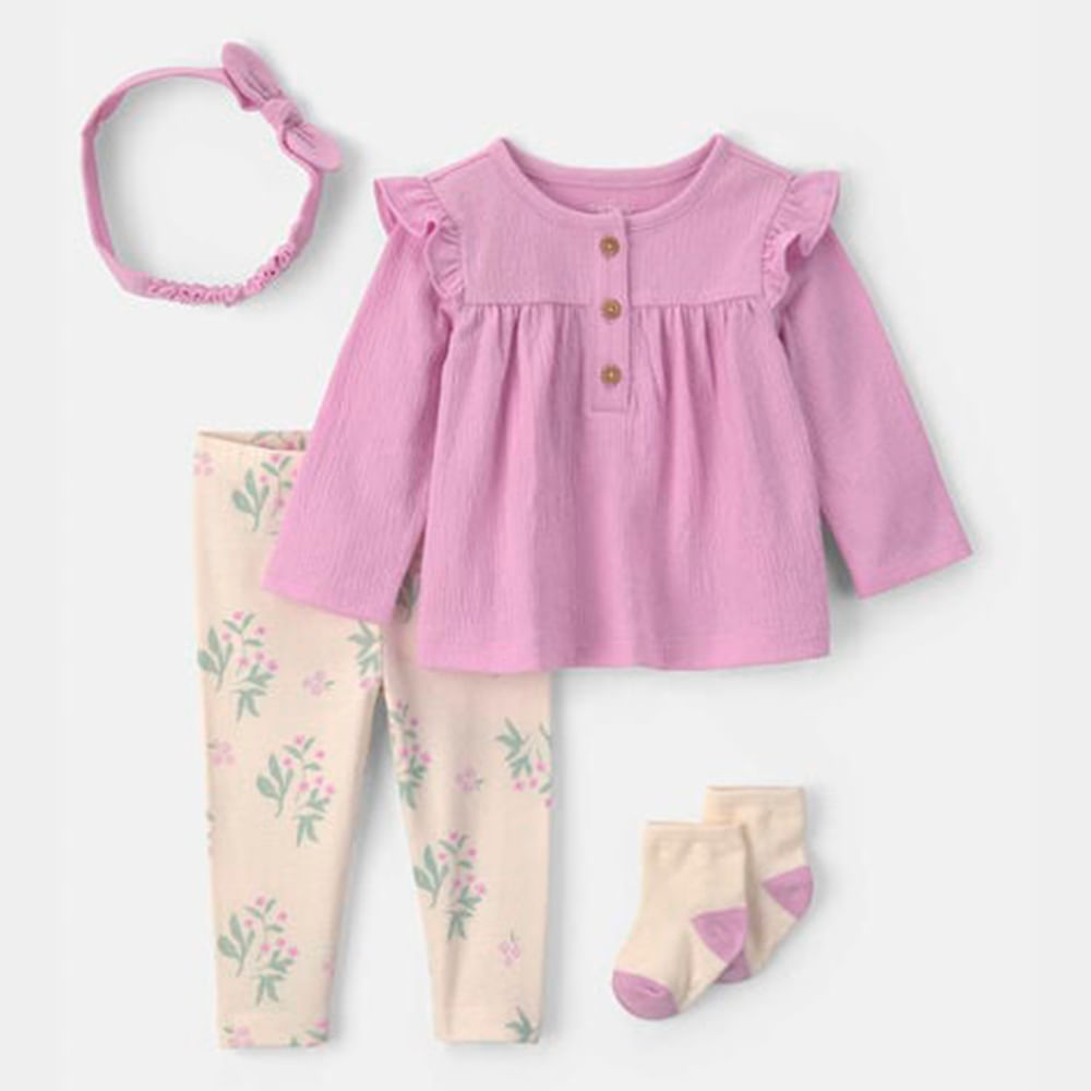 Conjunto de 4 piezas para bebé niña