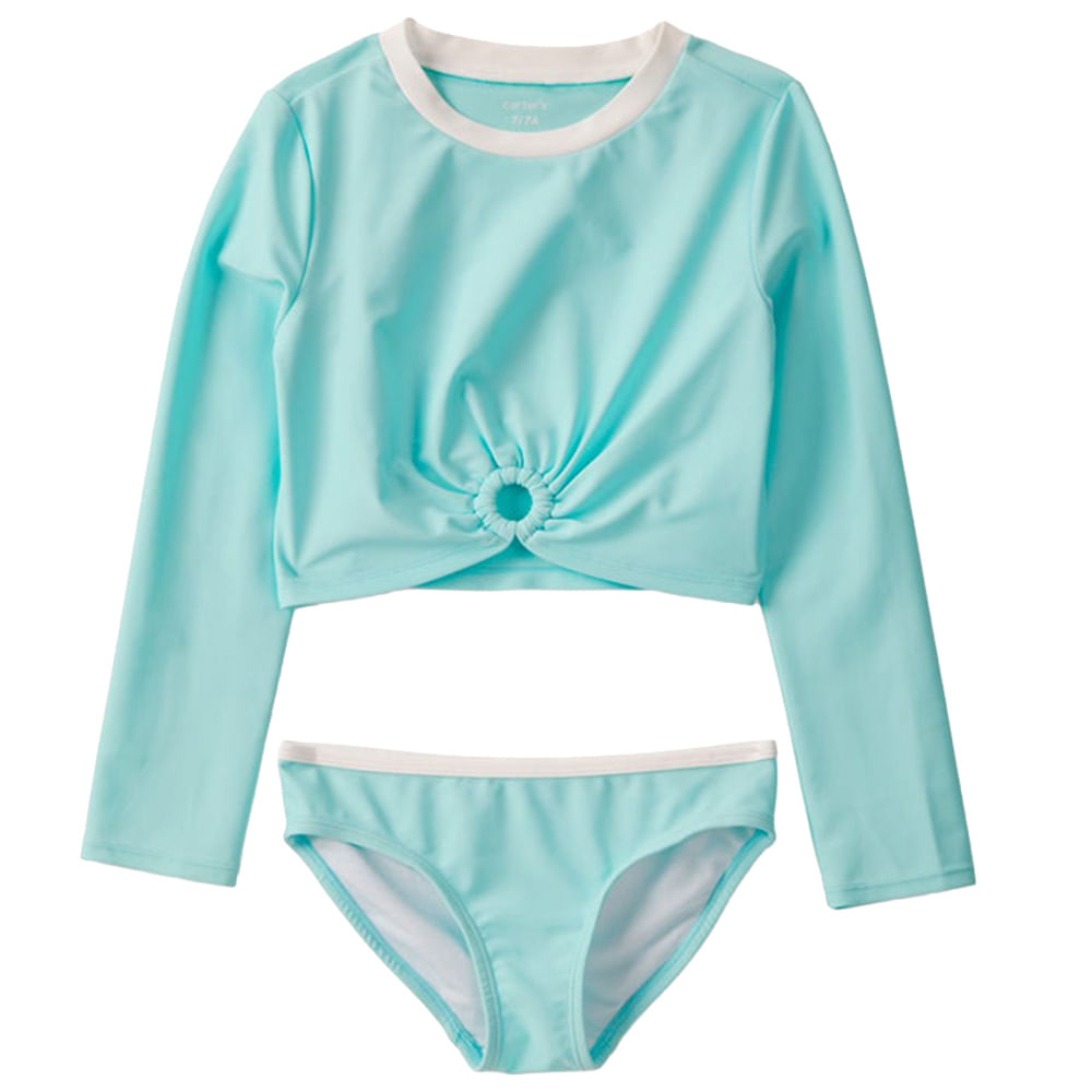 Conjunto de baño de 2 piezas turquesa para niña