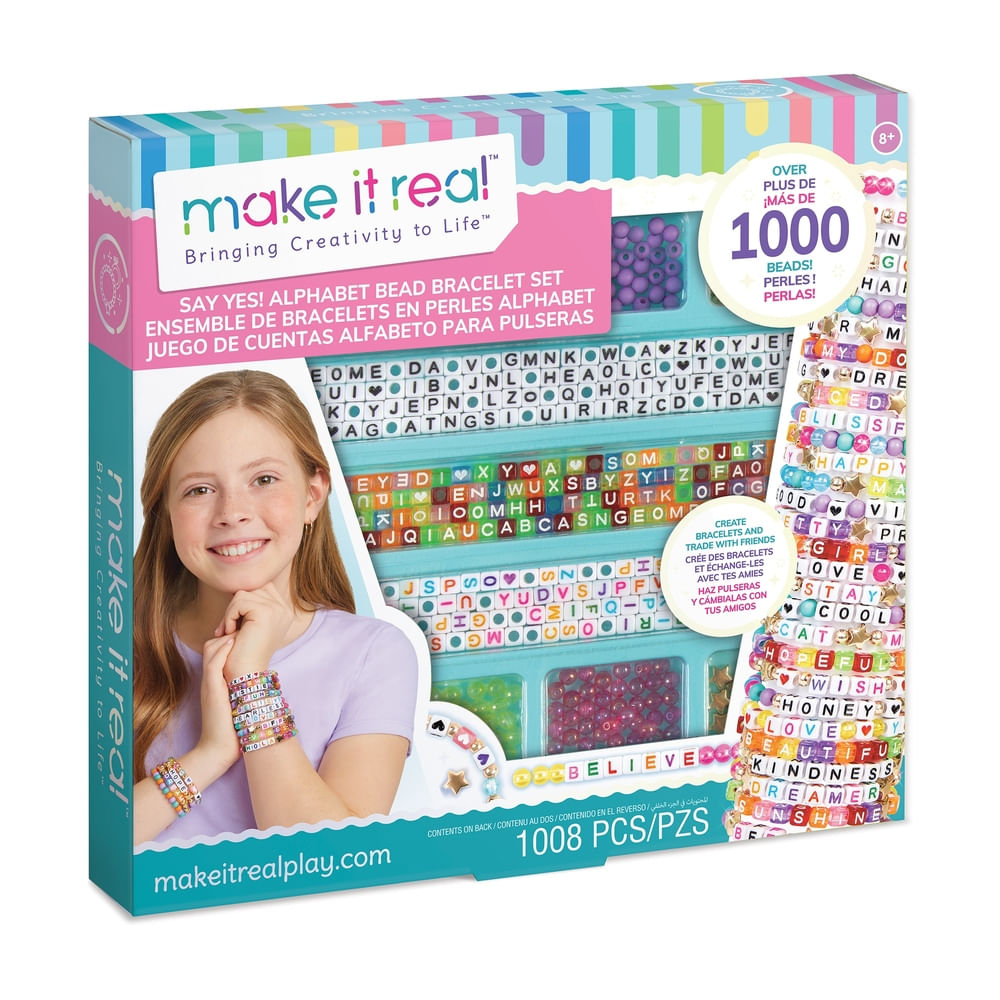 Kit para Crear Pulseras Make It Real Say Yes! Alphabet Bead Bracelet Set 1008 Piezas