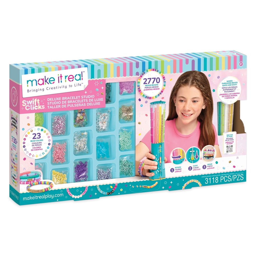 Kit para Crear Pulseras Make It Real Swift Clicks Deluxe Bracelet Studio 2770 Piezas