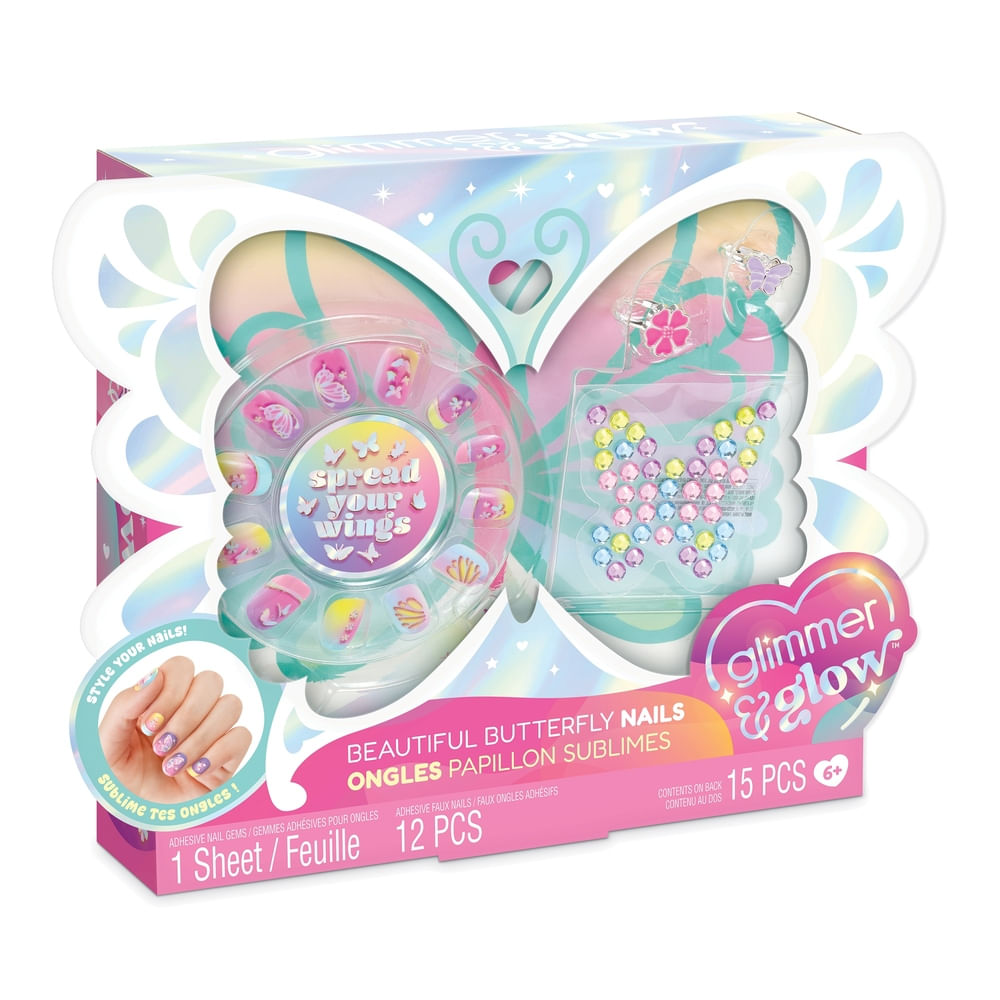 Kit de Uñas Postizas Make It Real Beautiful Butterfly Nails