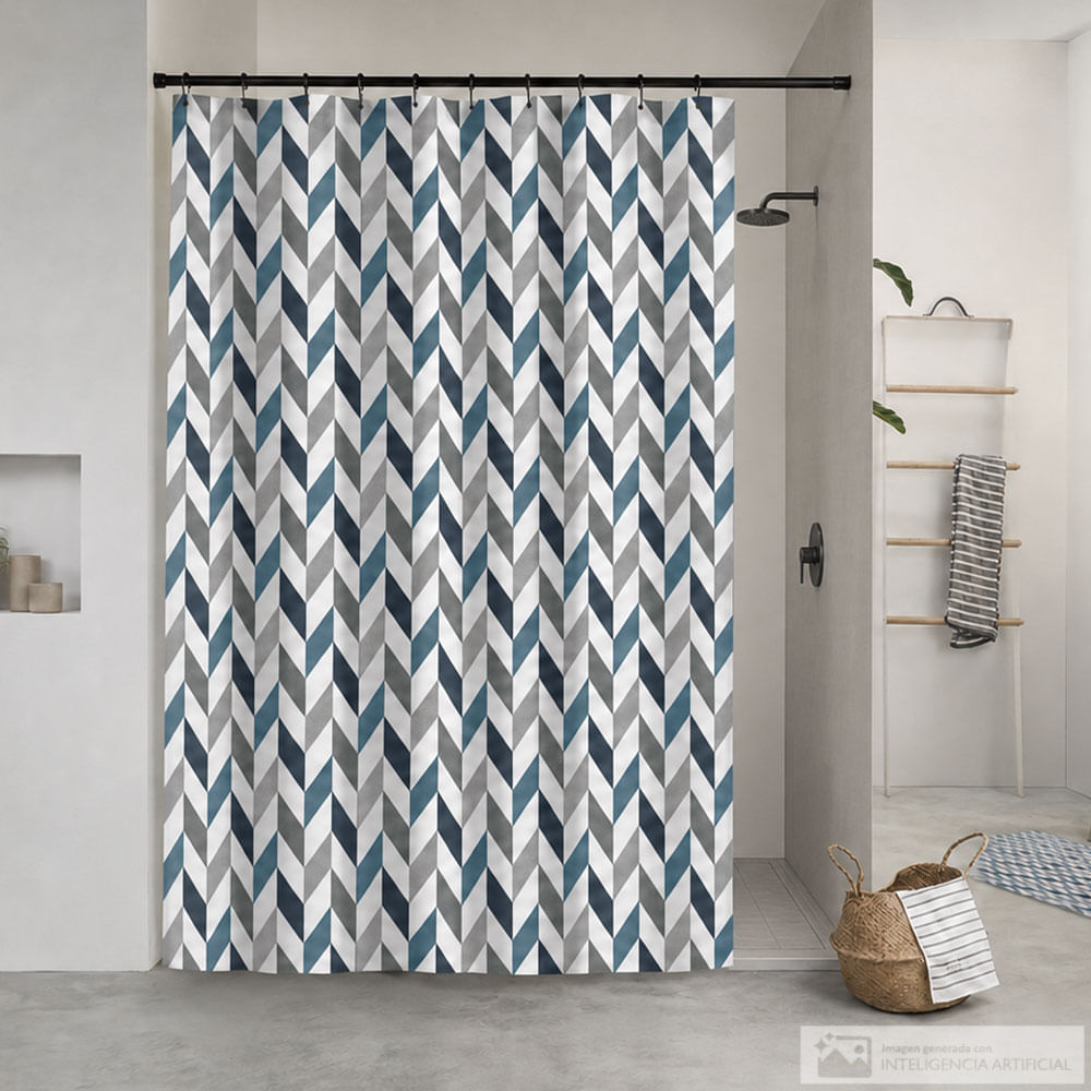 Cortina de baño con diseño estampado