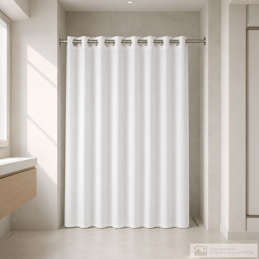 Cortina de baño color blanco