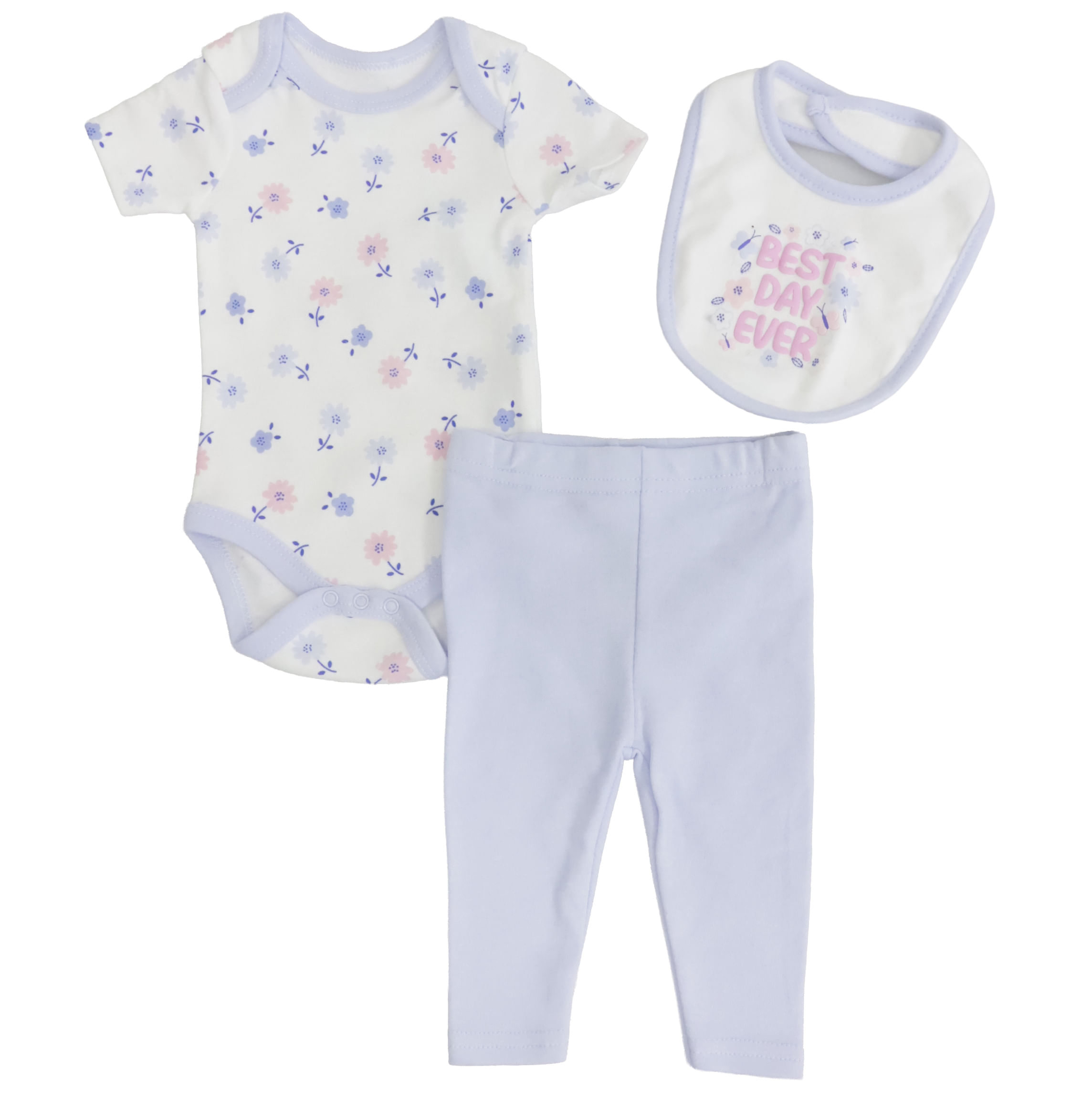 Conjunto de 3 piezas con estampado floral para bebé niña
