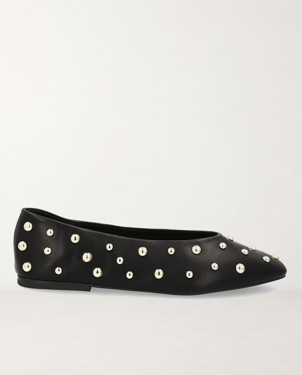 Ballerina plana con tachas negro para mujer