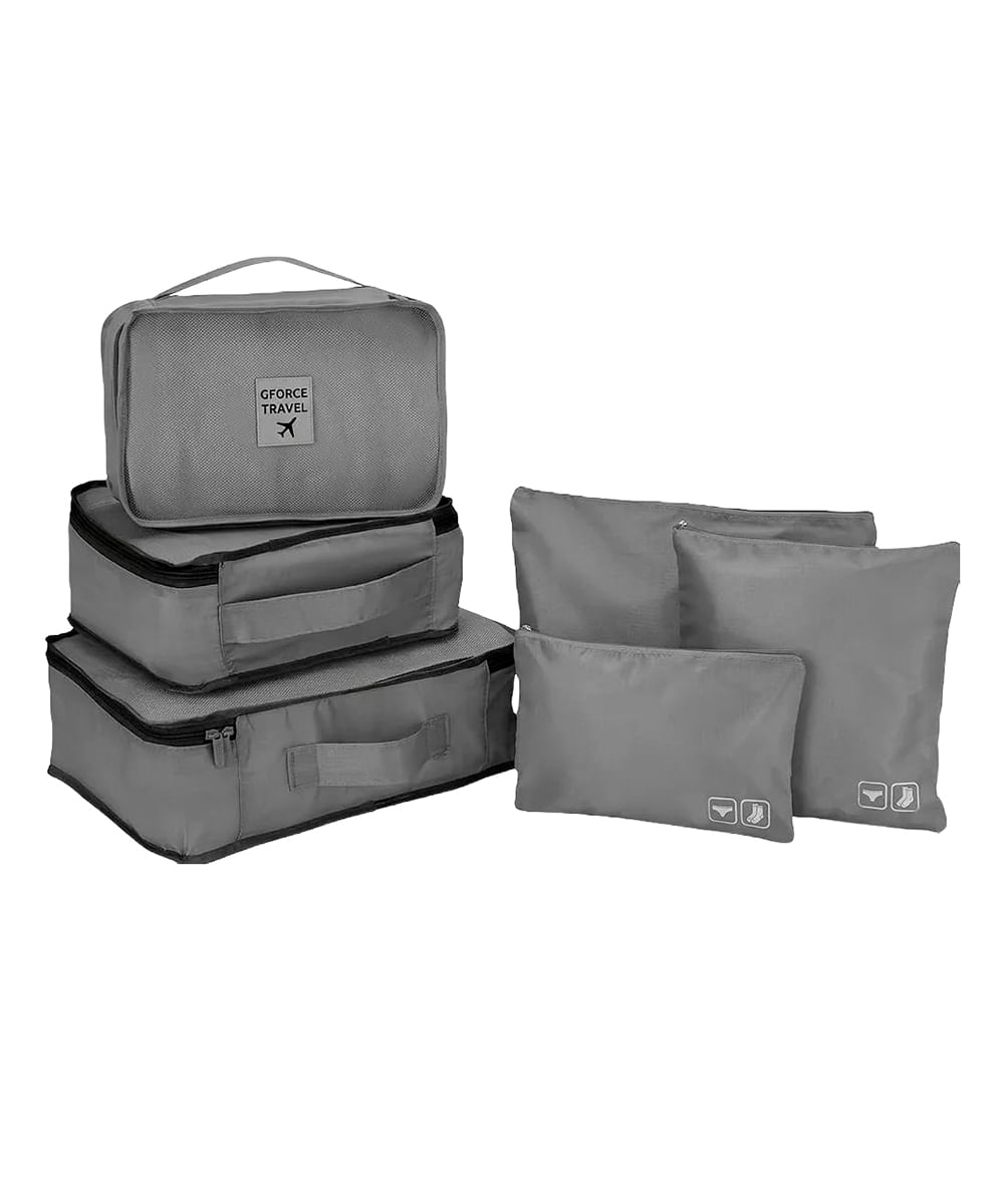 Set de 6 Organizadores de Equipaje Kennedy para Viaje Gris