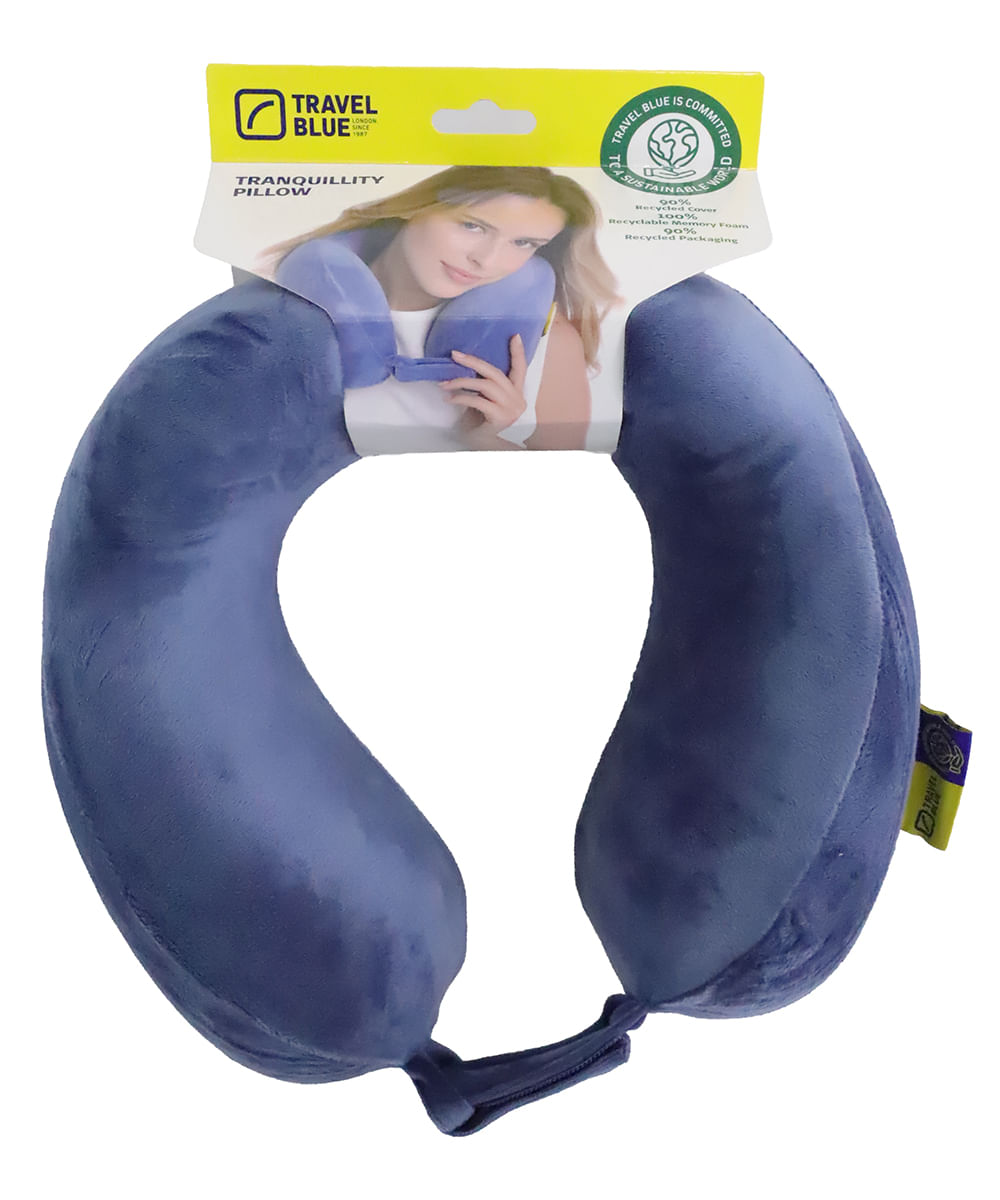 Almohada de Viaje Ergonómica con Soporte para Cuello Azúl