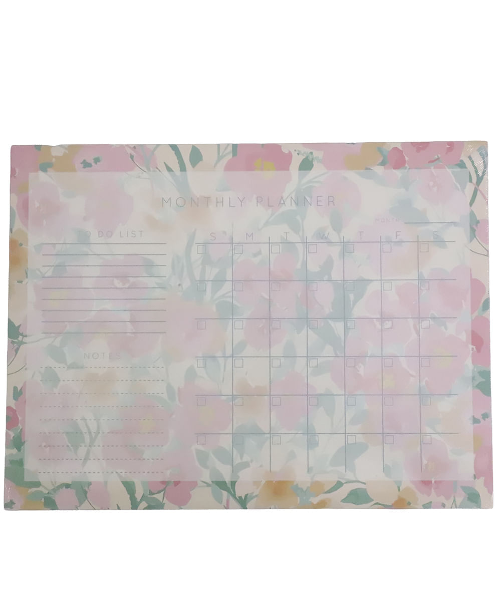 Planificador Mensual Floral 35.5 x 27 cm