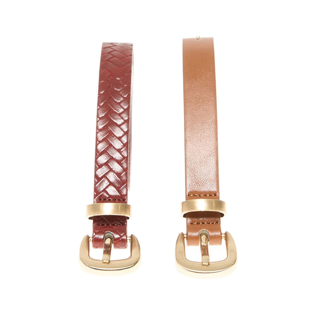 Set de 2 Cinturones Sfera con hebilla metálica para mujer
