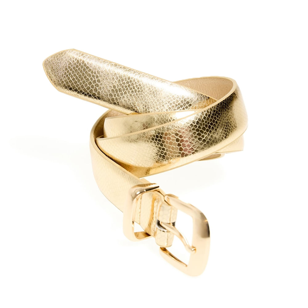 Cincho Sfera con textura dorado para mujer