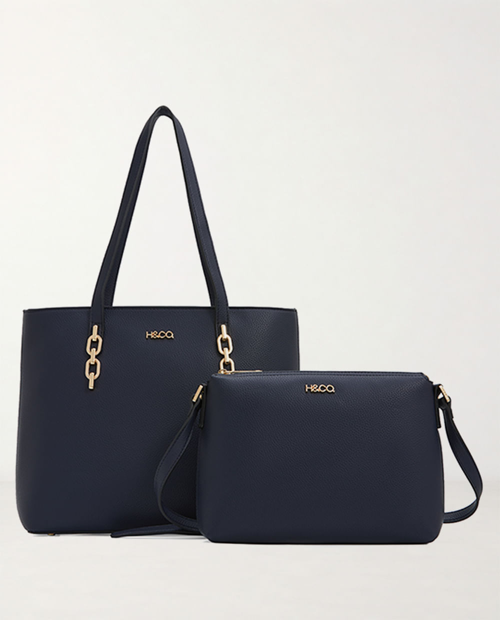 Dúo cartera tote y crossbody H&Co texturizadas azul
