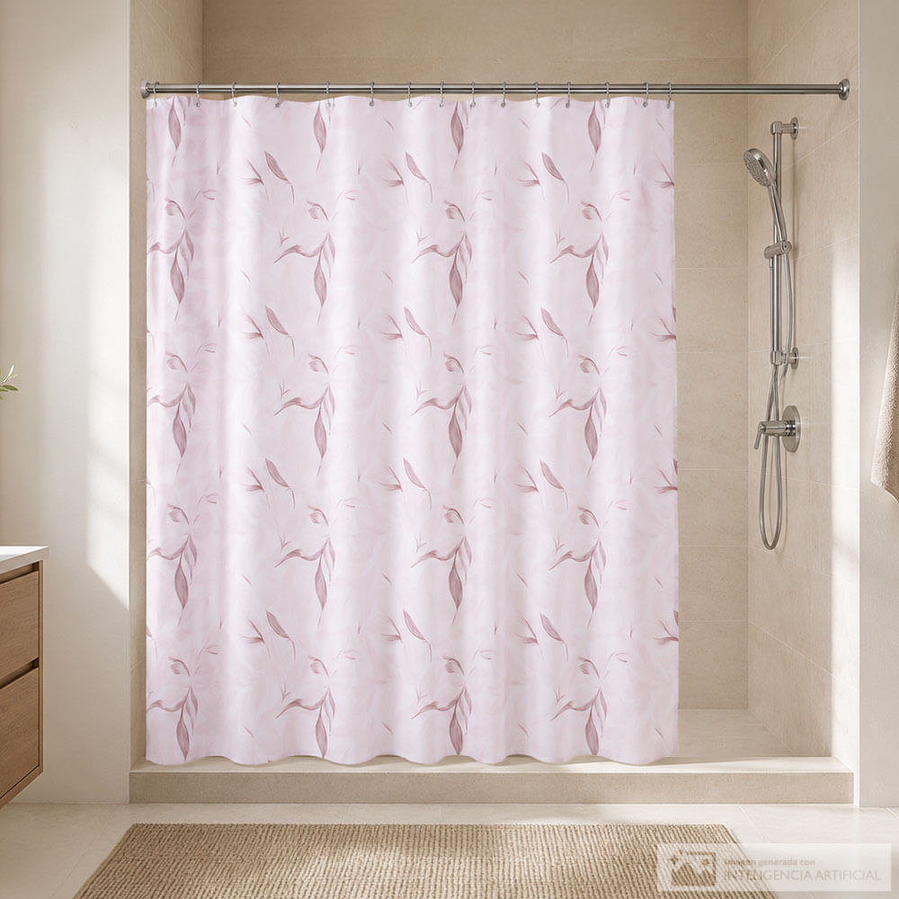 Cortina de baño 1 pieza hojas taupe