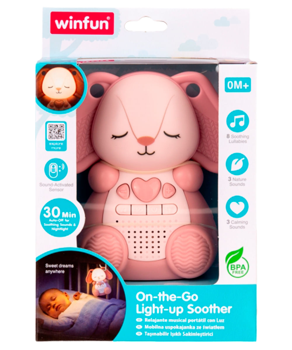 Relajante Musical Portátil Winfun Conejito con Luz, Sonidos y Sensor
