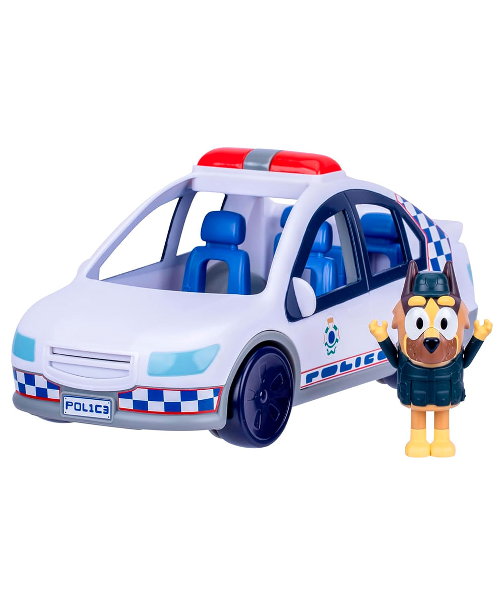 Bluey Auto de Policía con Figura, Luces y Sonidos