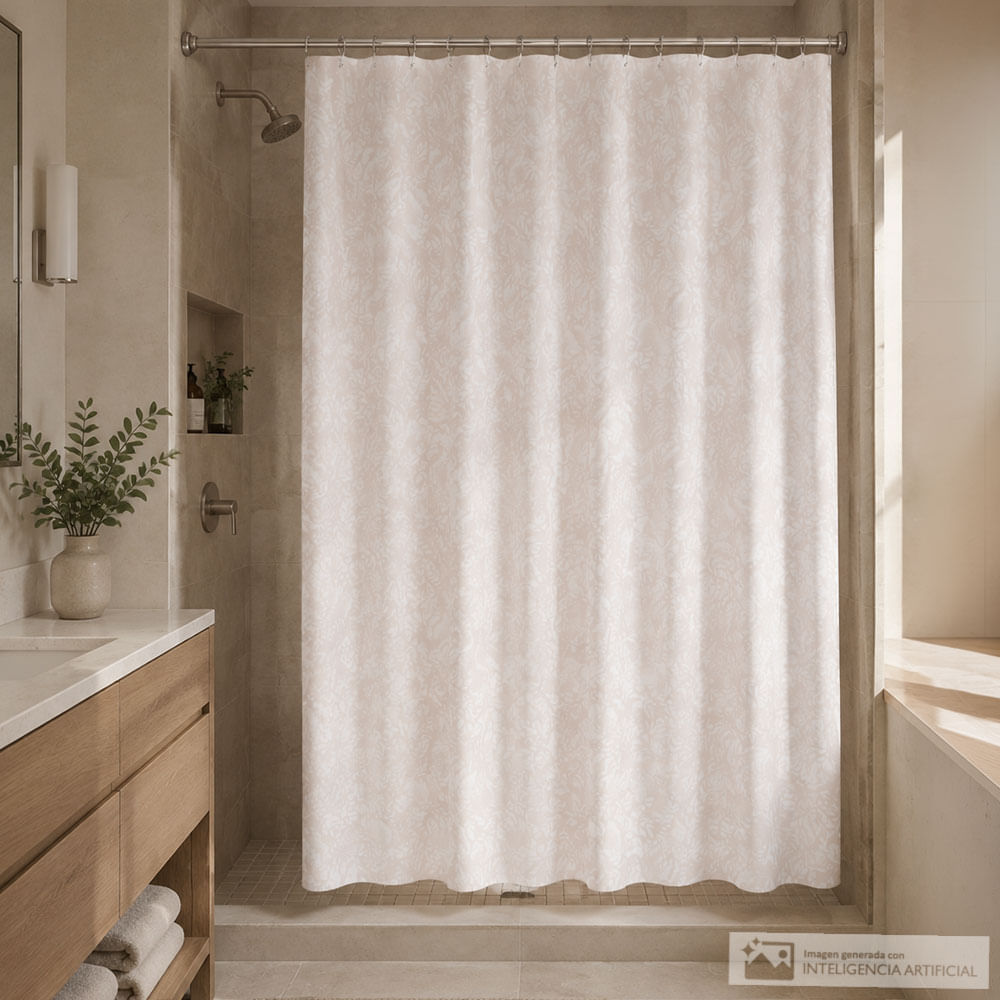 Cortina de baño diseño textura lino