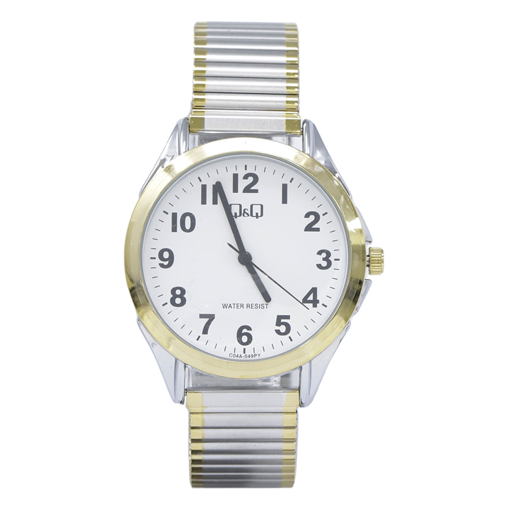 Reloj Q&Q análogo metálico bicolor para hombre