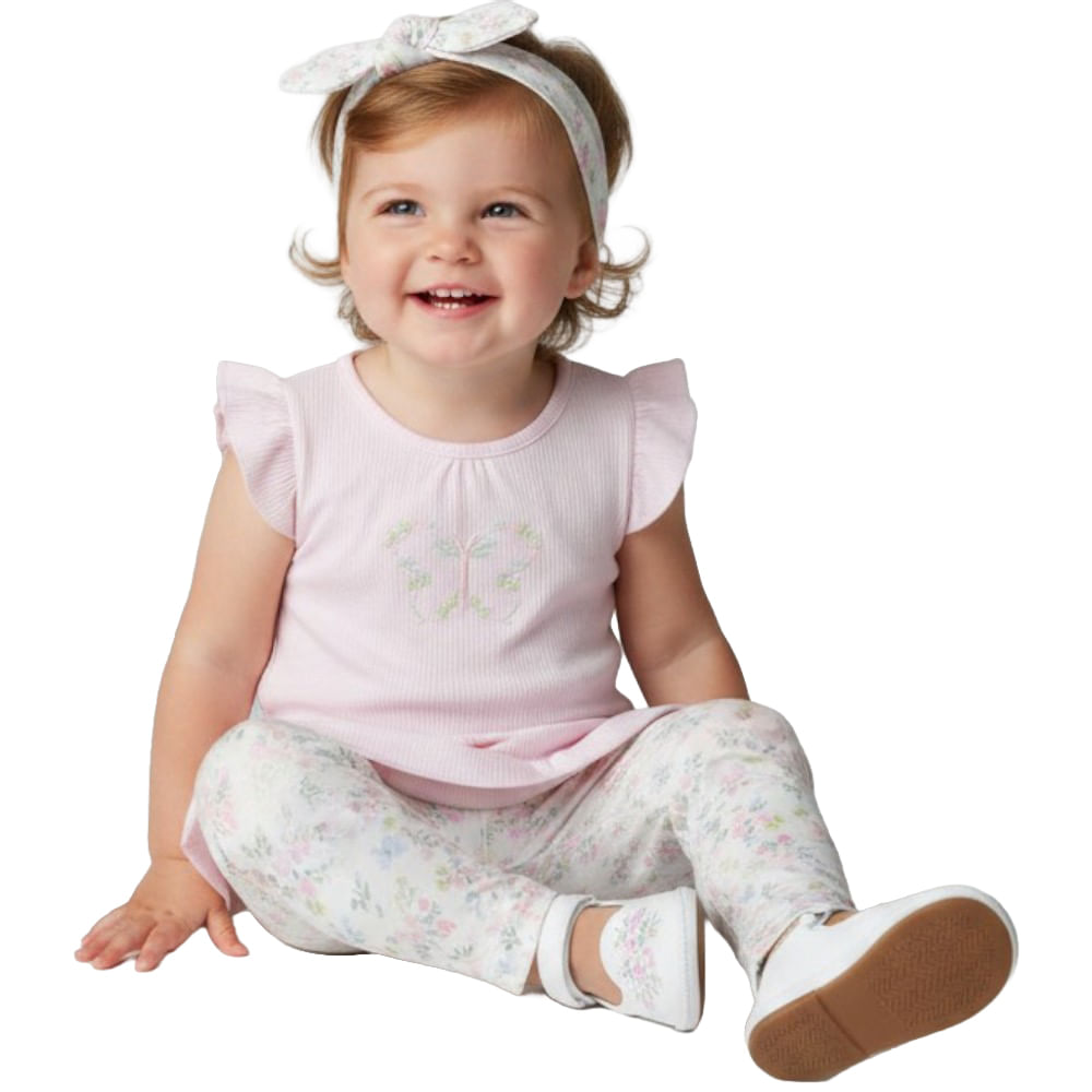 Conjunto de 3 piezas con estampado para bebé niña