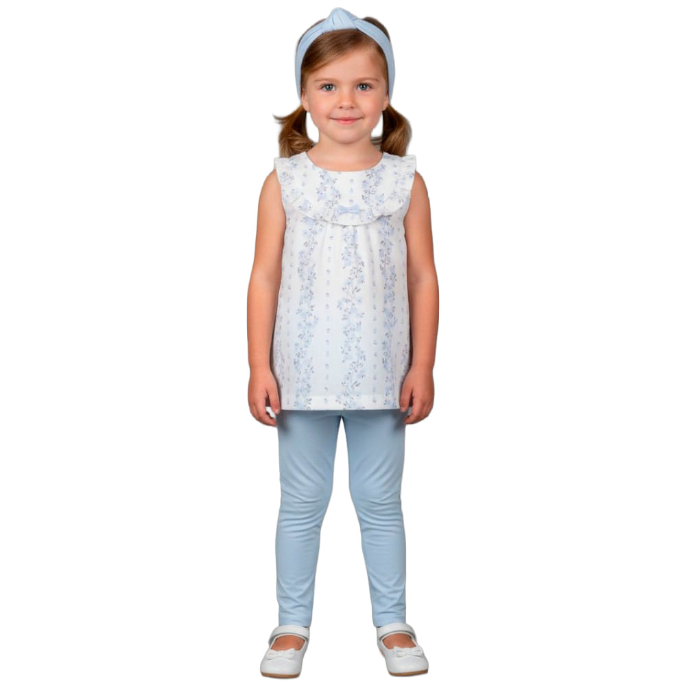 Conjunto de 3 piezas con estampado floral para niña