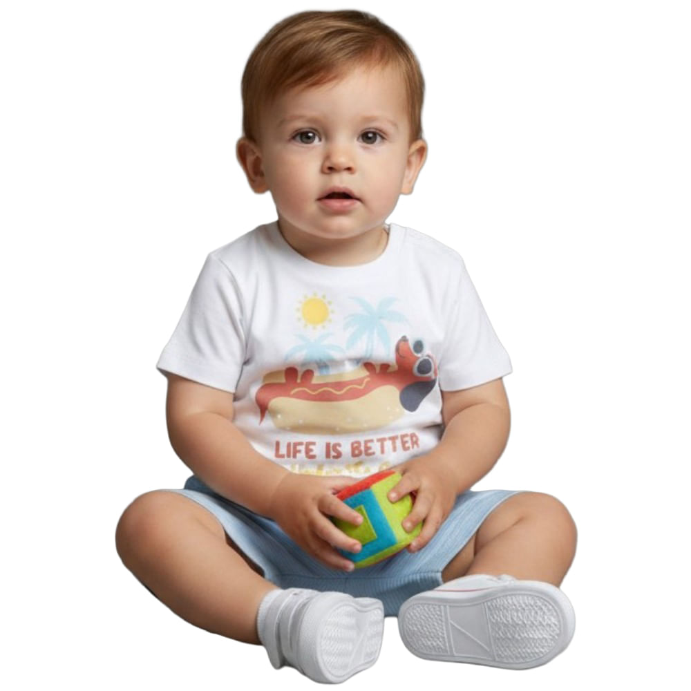 Conjunto de 2 piezas con estampado veraniego para niño