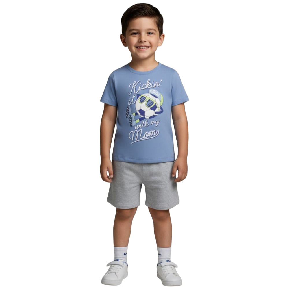 Conjunto de 2 piezas con estampado deportivo para niño