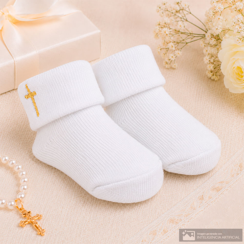 Calcetines crucita niño Calcetines con cruz bordada 3-18M