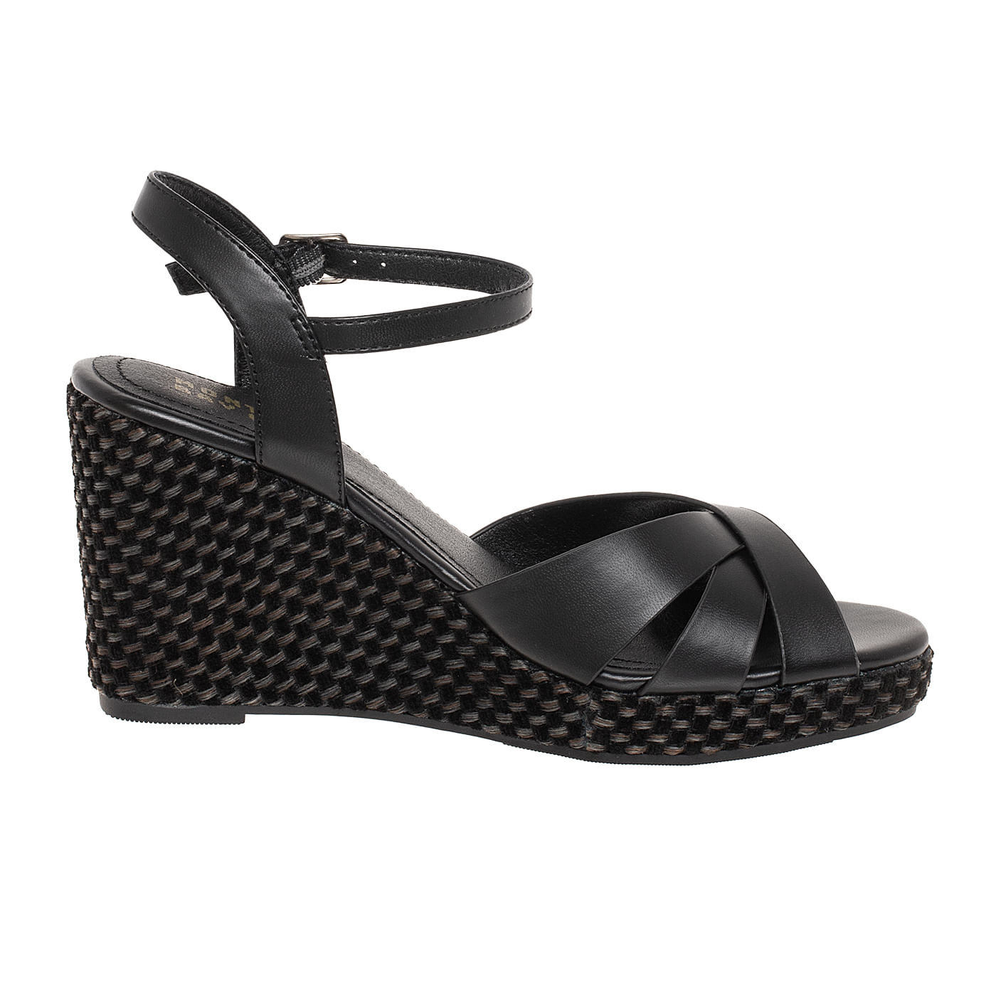 Sandalias Maeva Con Taco Tipo Cuña Para Mujer Negro Montego Bay Club 211139 Talla: 7