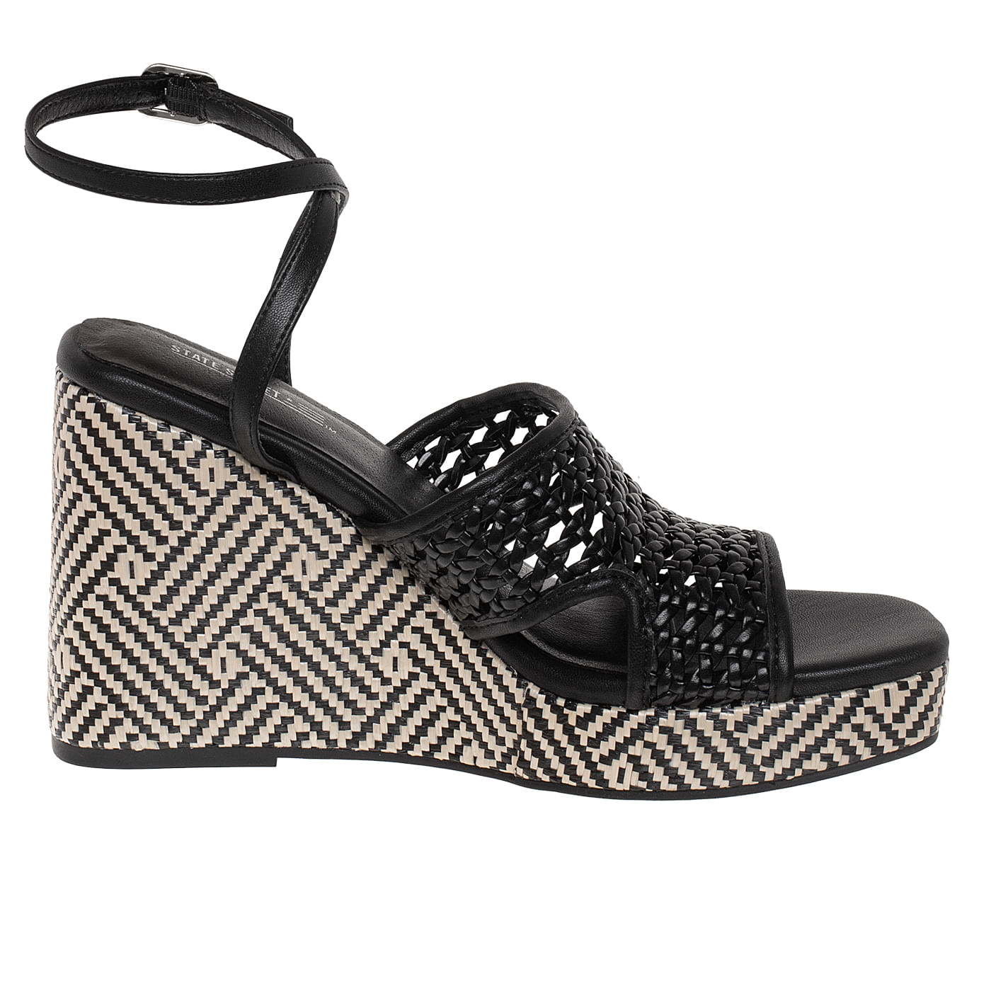 Sandalias Denver Con Taco Tipo Cuña Para Mujer Negro State Street 211169 Talla: 8