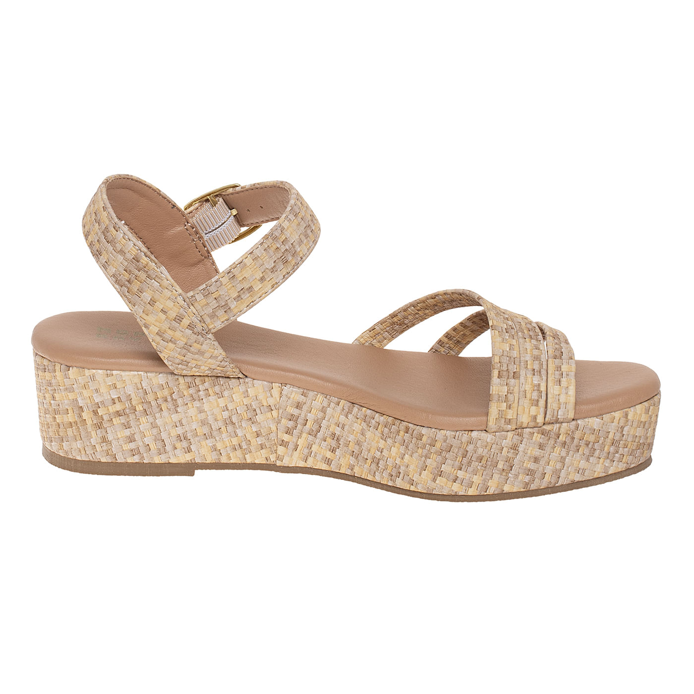 Sandalias Con Taco Tipo Cuña Raffia Tati Para Mujer Bronceado Montego Bay Club 211145 Talla: 6.5