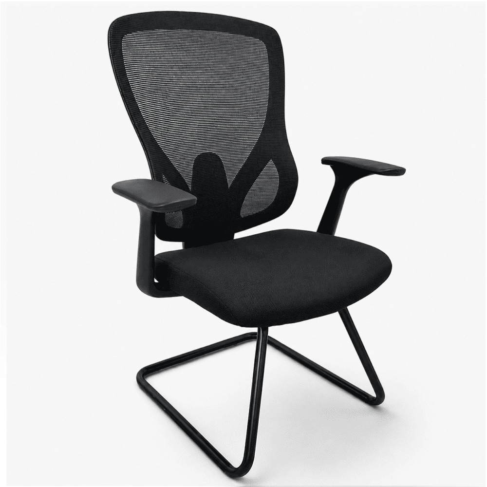 Silla de espera tipo trineo con respaldo de malla