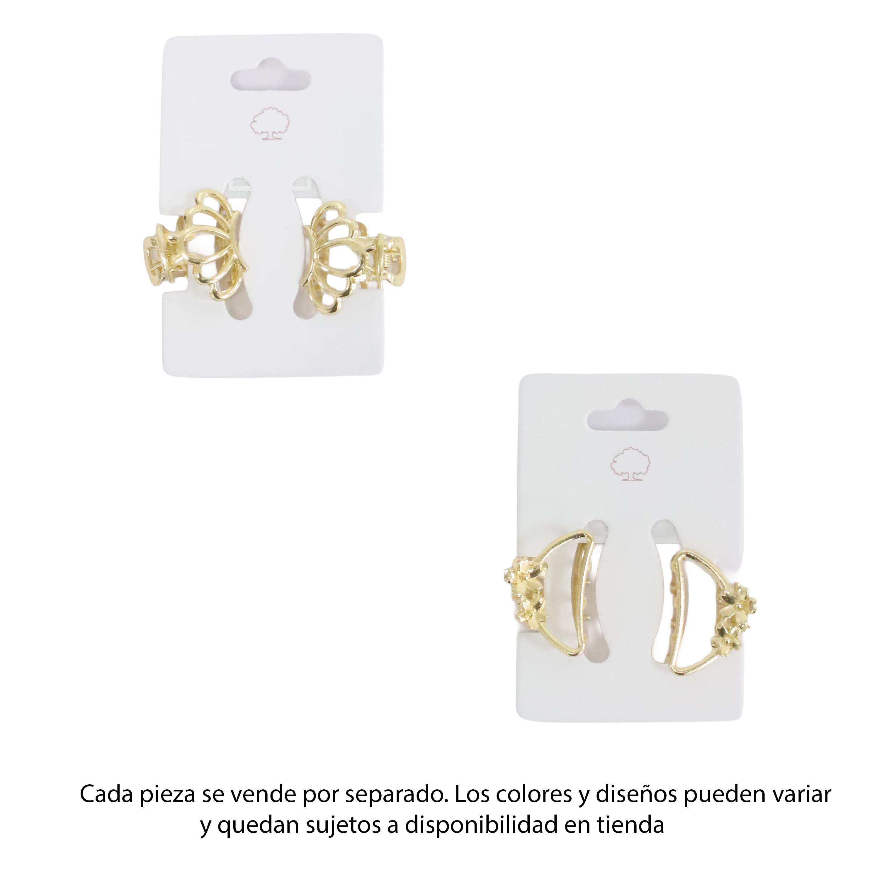 Set 2 mini pinzas metálicas para niña