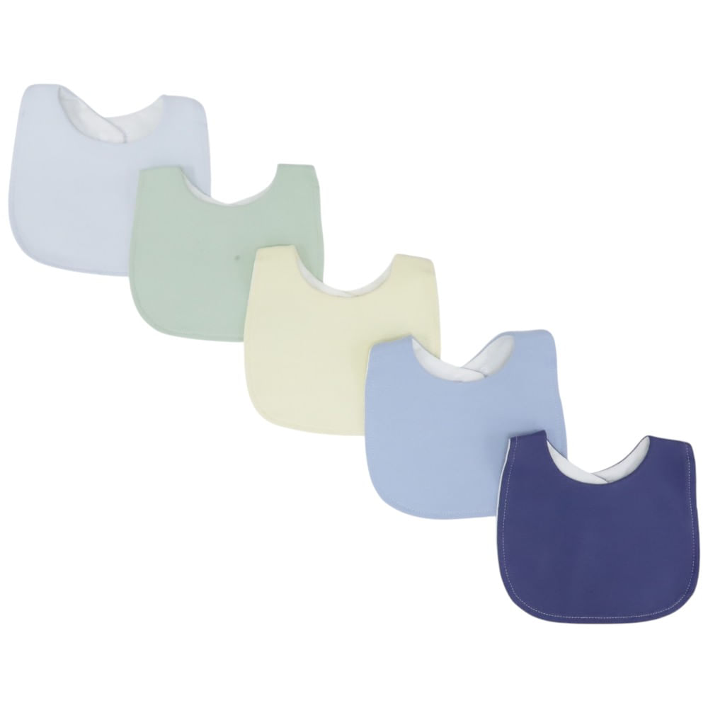 Set de 5 baberos multicolor para bebé niño