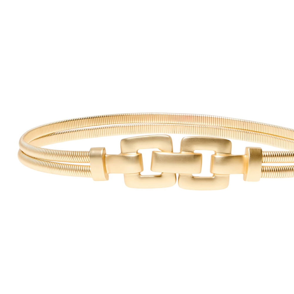 Cincho elástico Sfera con hebilla geométrica dorado para mujer