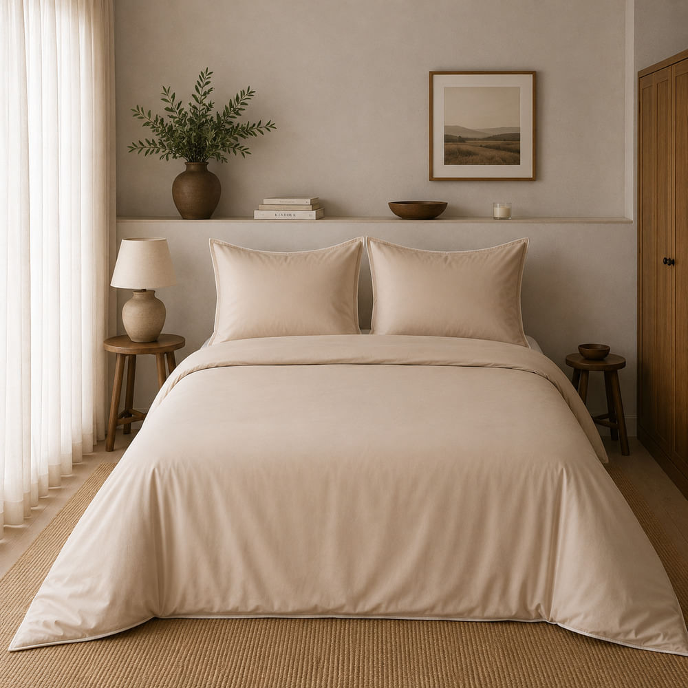 Duvet Cover De Bambú Lyocell Beige King / Cal King