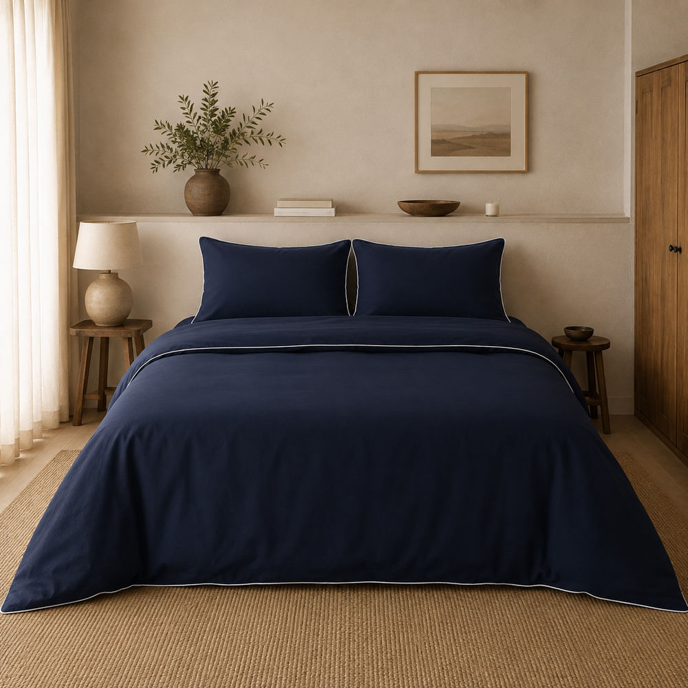 Duvet Cover De Bambú Lyocell Navy Full size / Queen size