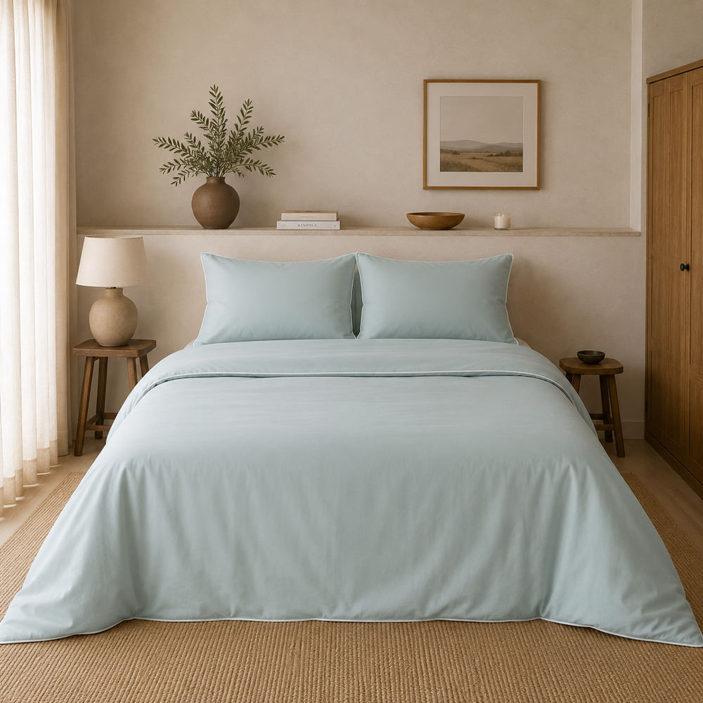 Duvet Cover De Bambú Lyocell Light Blue Full size / Queen size