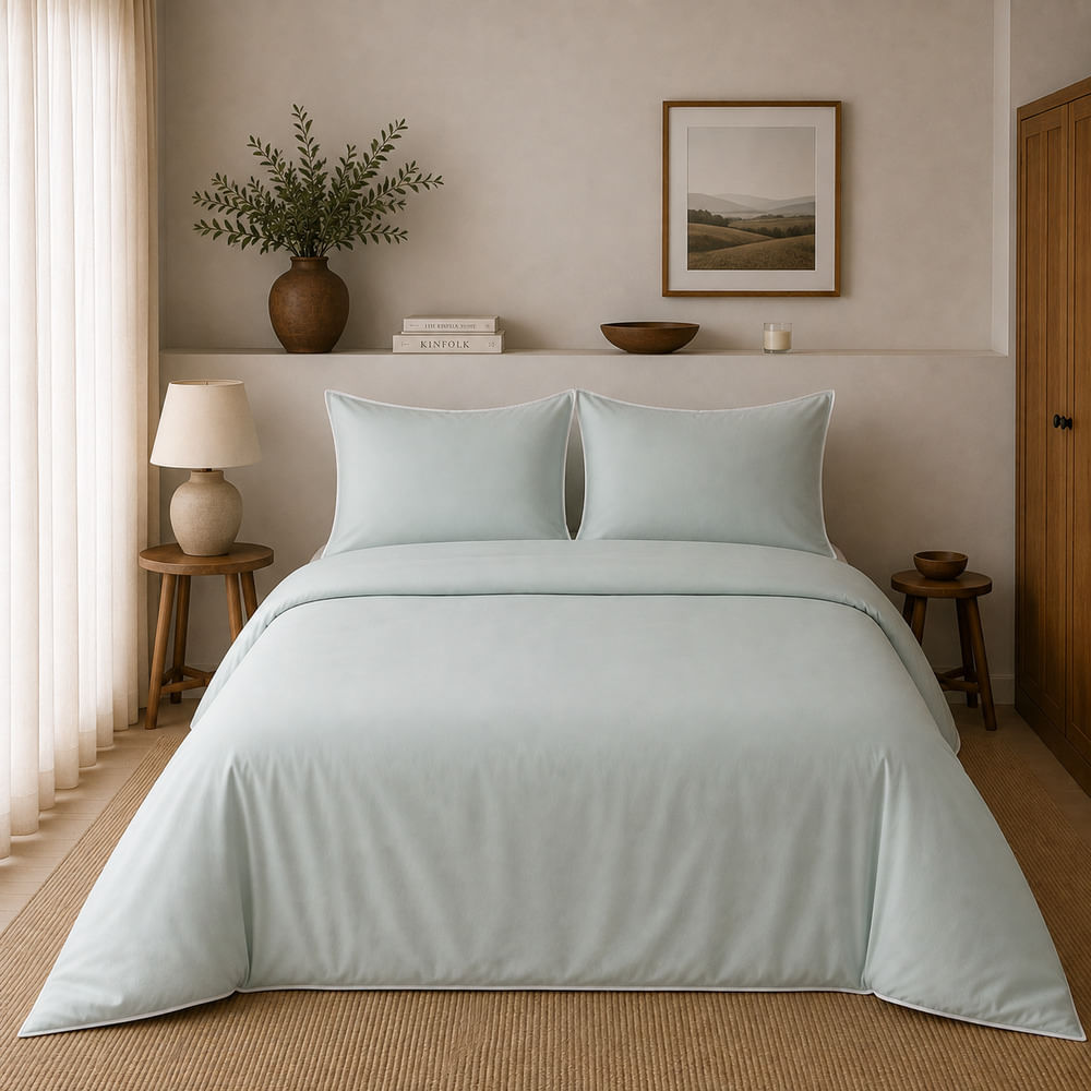 Duvet Cover De Bambú Lyocell Light Green King / Cal King