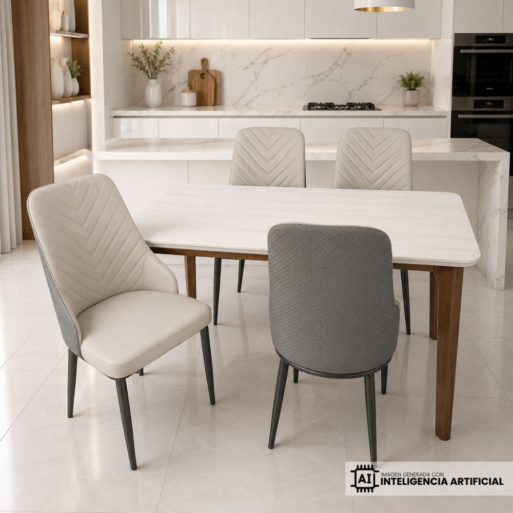 Juego de comedor 4 personas Dakota BEIGE