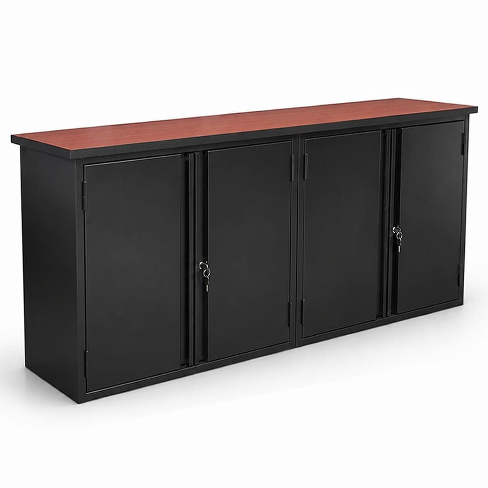 Credenza metálica de dos cuerpos con repisas para oficina
