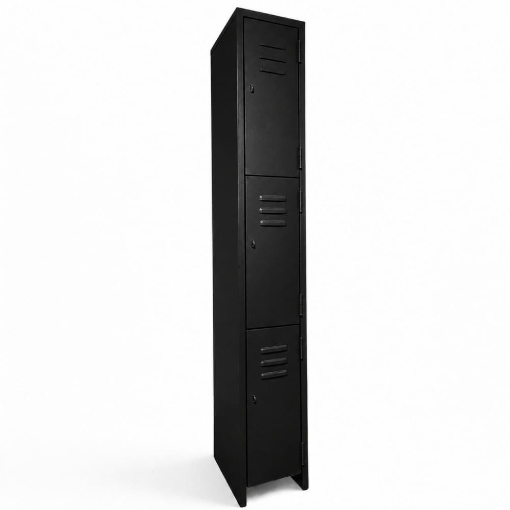 Casillero metálico de 3 puertas con llave Casillero / locker métalico de 3 puertas con llave color negro