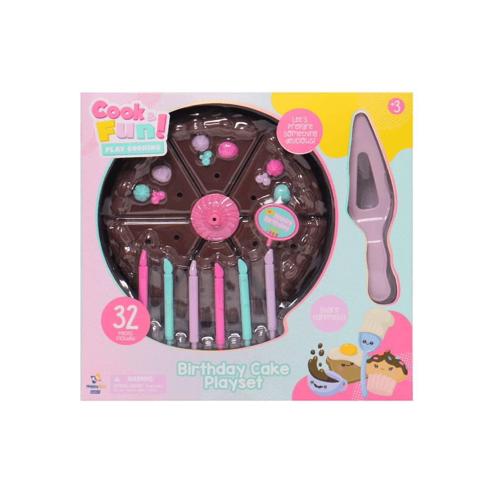 Cook & Fun Set de Juego Pastel de Cumpleaños 32 Piezas