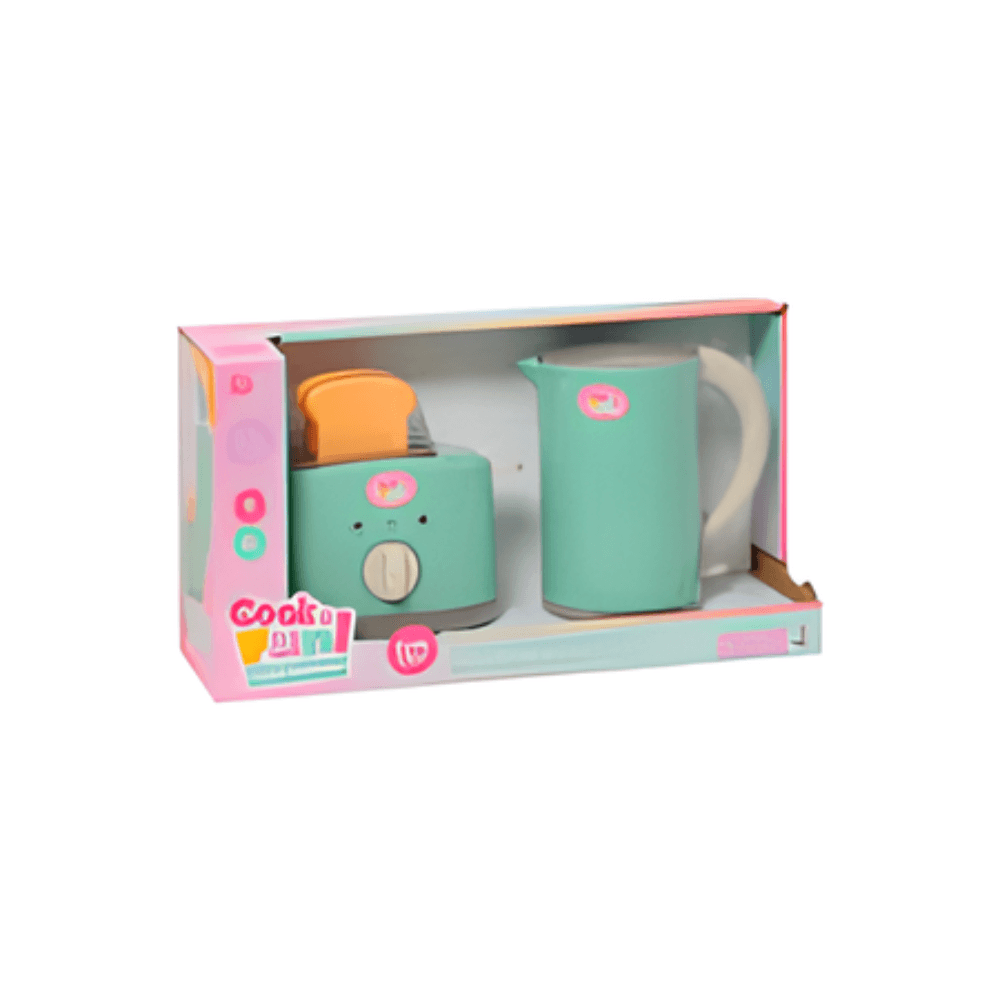Cook & Fun Set de Juego Tostador y Hervidor de Cocina