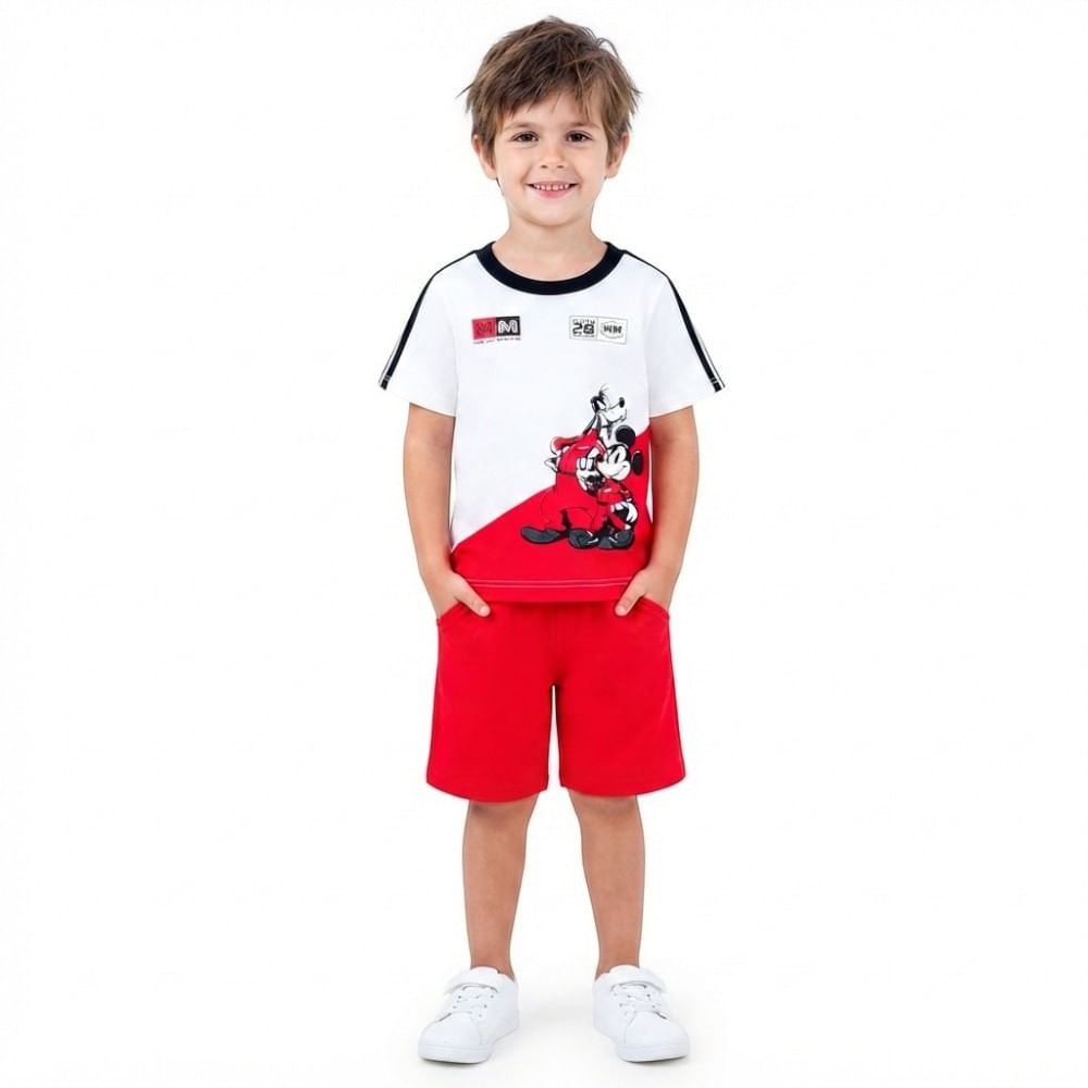 Conjunto de 2 piezas bicolor con estampado de Mickey Mouse para niño