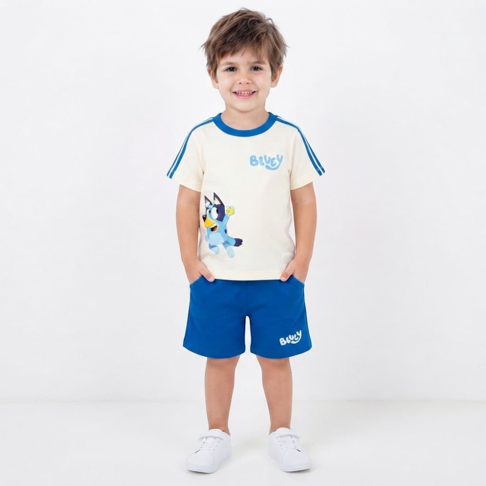 Conjunto de 2 piezas bicolor con estampado de Bluey para niño