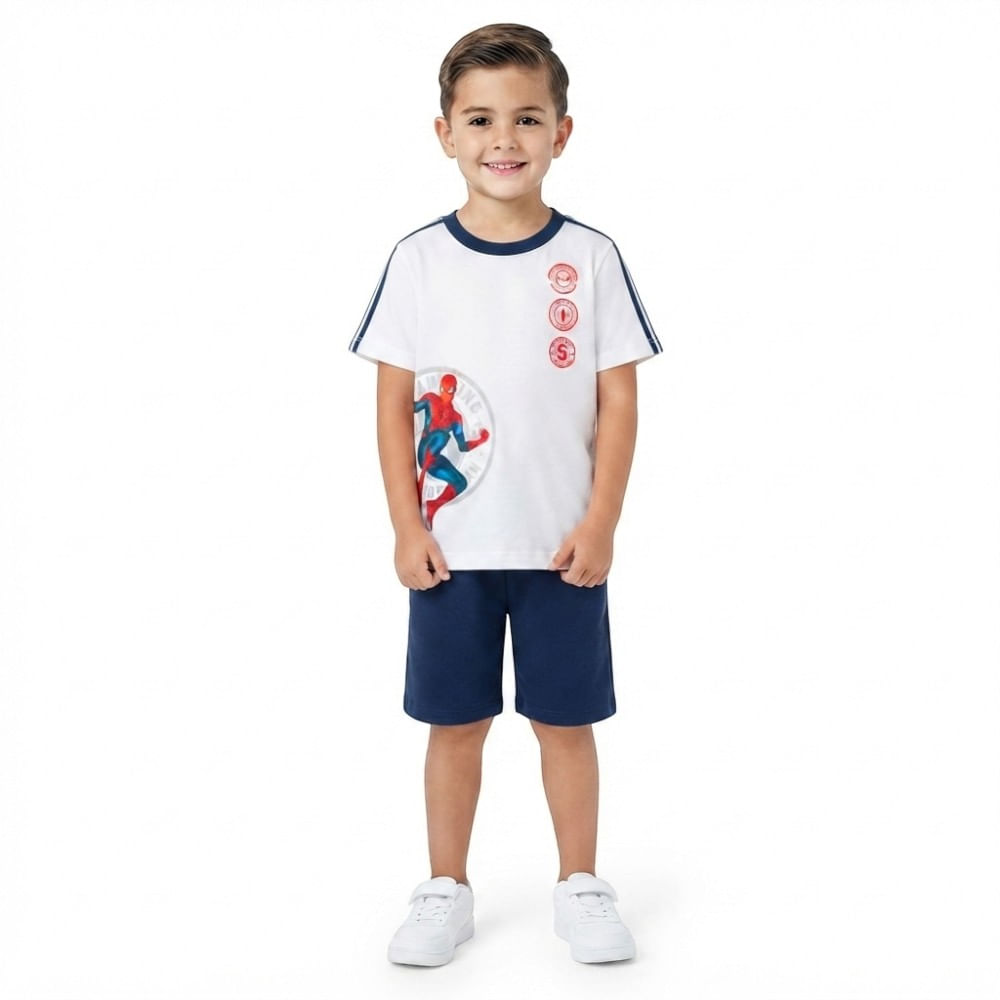 Conjunto de 2 piezas bicolor con estampado de Spider-Man para niño