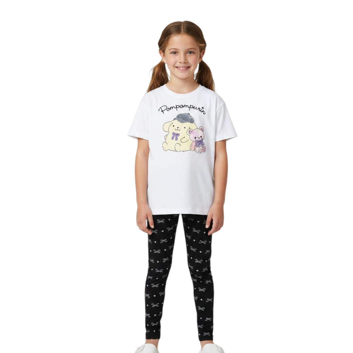 Conjunto de 2 piezas bicolor con estampado de Pompompurin para niña