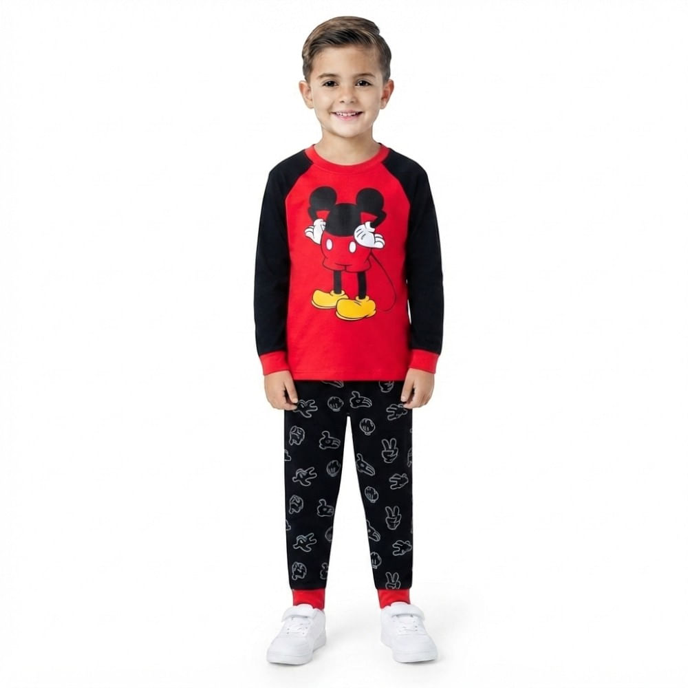 Pijama bicolor con estampado de Mickey Mouse para niño
